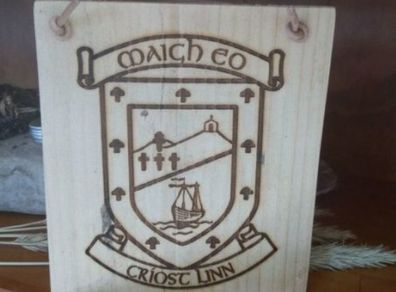 Mayo GAA Team Crest for All Ireland Laser Engraved Gift Idea