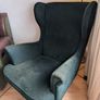 High backed winged armchair Image 2