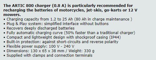 Motorcycle / Golf Caddy Automatic Battery Charger