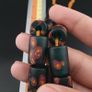 Vintage Cylinder Shape Gabri Style Eyes Glass Beads Necklace Strand Image 3