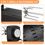 EU UK US 2-in-1 Grill&Electric Rotisserie Kit Automatic Barbecue BBQ Outdoor Folding Roaster, Roast Stove Grill Stainless Steel Image 2