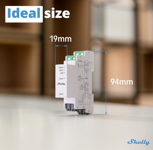 Shelly Pro 3EM (400A) - WiFi, LAN & Bluetooth 3-phase Smart Energy Meter, DIN-rail mountable, Real-time Voltage Amps Monitoring via app
