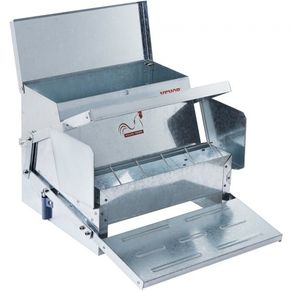 Automatic Chicken Feeder, 11.3kg Capacity Feeds 10 Chickens up to 11 Days, Galvanized Steel Poultry Feeder