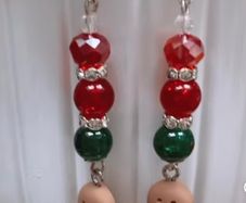 Handmade Gingerbread Man Crystal Earrings