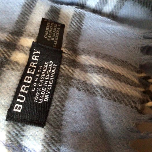 Large Blue Checked Cashmere Burberry London Shawl scarf includes postage