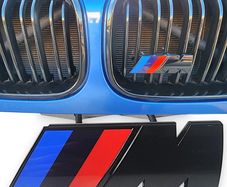 1X 3D M3 Metal Chrome Car Front Grill BMW M Performance Sport Badge Grille Emblem For M3 M5 X1 X3 X5 X6 E30 E90 E84 E83 F25 E91 E60 F15 F16 E70 F30 F20