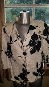 Libra designer linen floral blazer size UK18 EU46 Postage included