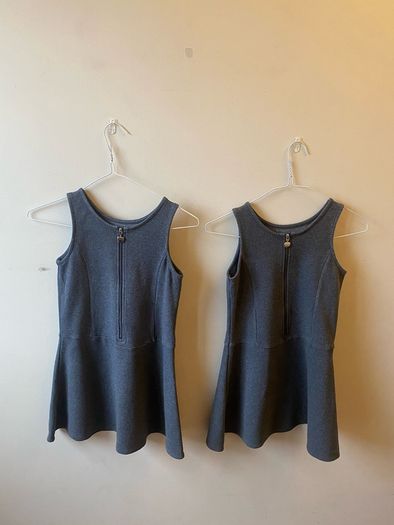 F&F grey pinafore x2 age 7-8