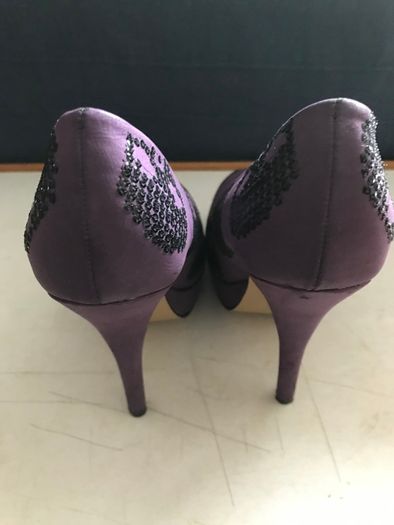 Pre-loved 'Iron Fist' Purple/Black Sequins Platform Stiletto Shoes