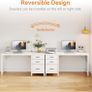 Computer Desk with Drawers 120x48cm Office Storage Reversible Small White Desks for Home Image 5