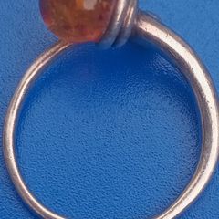 vintage bespoke silver&amber ring