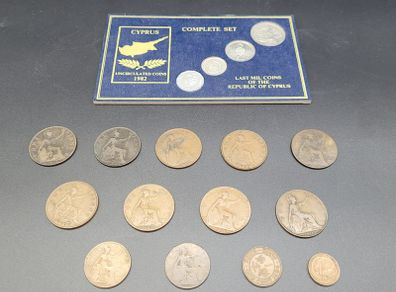 Antique collection of old coins