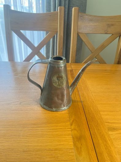 Antique French Copper Oil Jug Stamped