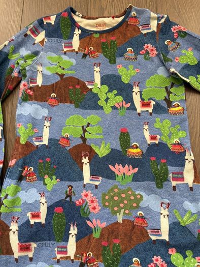 Oilily lama dress and tights age 10 excellent condition!