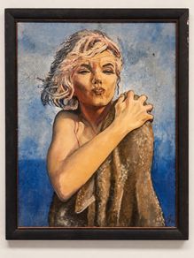 Marilyn Monroe Painting Signed & Framed Hollywood Glamour