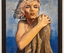 Marilyn Monroe Painting Signed & Framed Hollywood Glamour