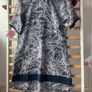 dress navy pattern tunic style dress short sleeves size 12 Image 3