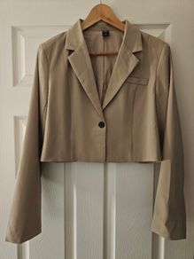 Solid khaki Color Short Business Casual Blazer
