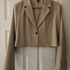 Solid khaki Color Short Business Casual Blazer