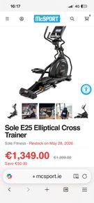Crosstrainer: Sole E25 Elliptical Crosstrainer.