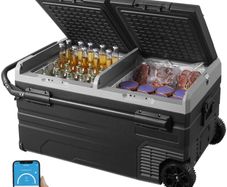 AAOBOSI Camping Fridge 75L, Car Fridge Dual Zone