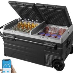 AAOBOSI Camping Fridge 75L, Car Fridge Dual Zone