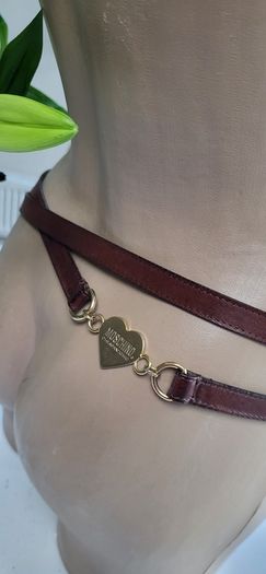 MOSCHINO CheapNChic tan leather belt with gold hardware - Rrp 220 (New)