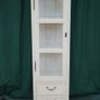 Slim Cream Glazed Display Cabinet with Drawers Image 2