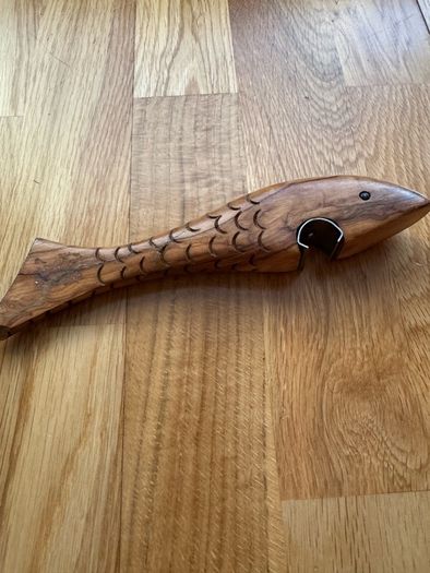 Vintage bottle opener whale wood designer piece 50s 60s