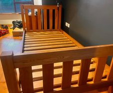2 x wooden single beds