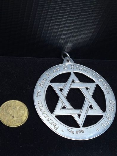 Vintage 1975 Sterling Silver Jewish Presentation Medal Mount Carmel Beacon No.10 30.65g