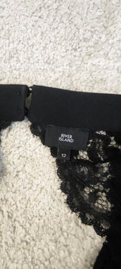 River Island Black Lace High-Neck Skater Mini Dress - Size 12