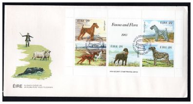 1983 Ireland Fauna & Flora Dogs Commemorative Stamp Miniature Sheet First Day Cover (FDC)