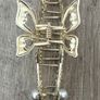 Silver Studded Music Treble Clef Long Butterfly Claw Clips Image 6