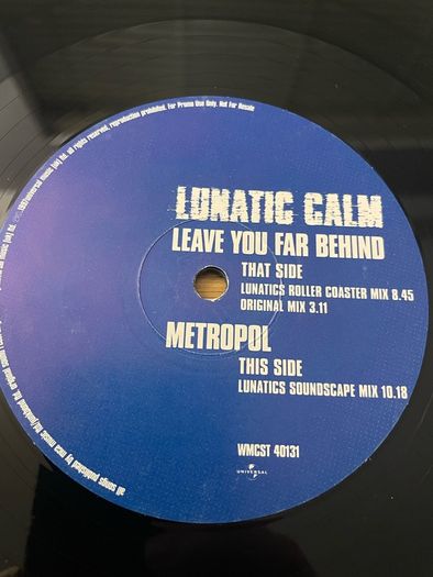 Lunatic Calm - Leave You Far Behind - 12" Vinyl Promo Single - 1997 MCA Records