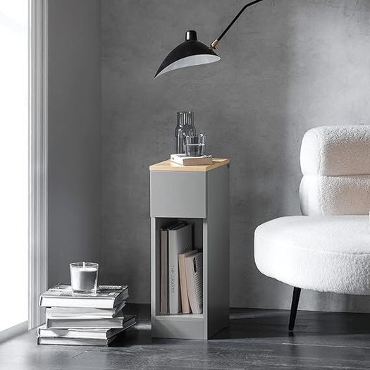 Set of 2 side tables bedside tables narrow storage tables