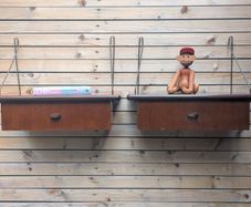 Danish Mid Century Floating Nightstands