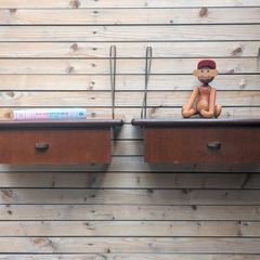 Danish Mid Century Floating Nightstands