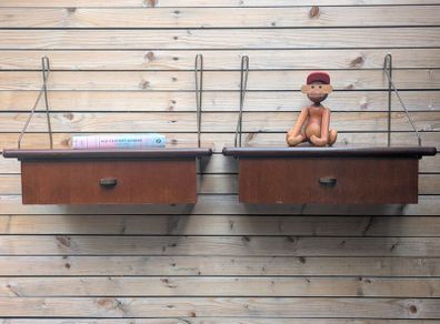 Danish Mid Century Floating Nightstands