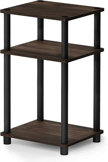 3-Tier Turn-N-Tube End Table, Side Table, Nightstand, Americano/Black (FREE POSTAGE)