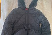 Sprout Black baby girls winter coat with hood Age 6-12 mths EUC