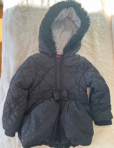 Sprout Black baby girls winter coat with hood Age 6-12 mths EUC