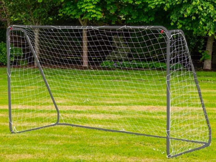 Brand New 10ft x 6ft Metal Football Goal Grey