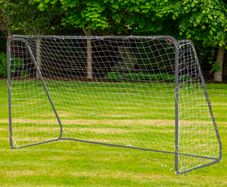 Brand New 10ft x 6ft Metal Football Goal Grey