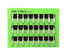 27pc 1/4-inch Dr 38mm Mixed Bit Sockets Star, Hex, Spline, Sl, Ph, Pz