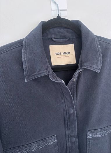 Mos Mosh denim embroidered overcoat