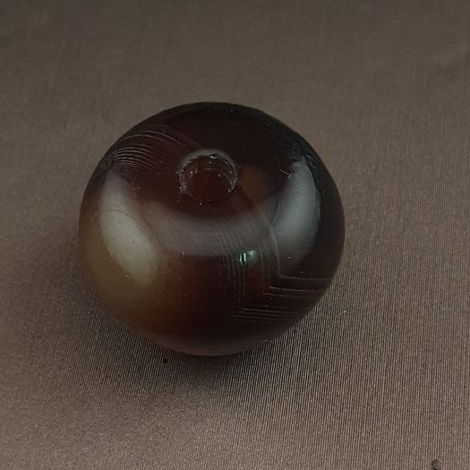 Vintage Natural Pattern Sulemani Tire Shape Agate Bead Amulet