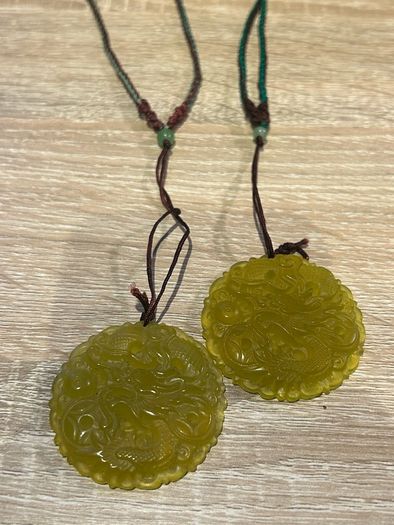 Carved Antique Dragon Pendants (2)