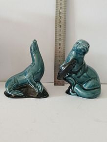 Poole pottery Otter and Sea lion figurines