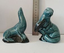 Poole pottery Otter and Sea lion figurines